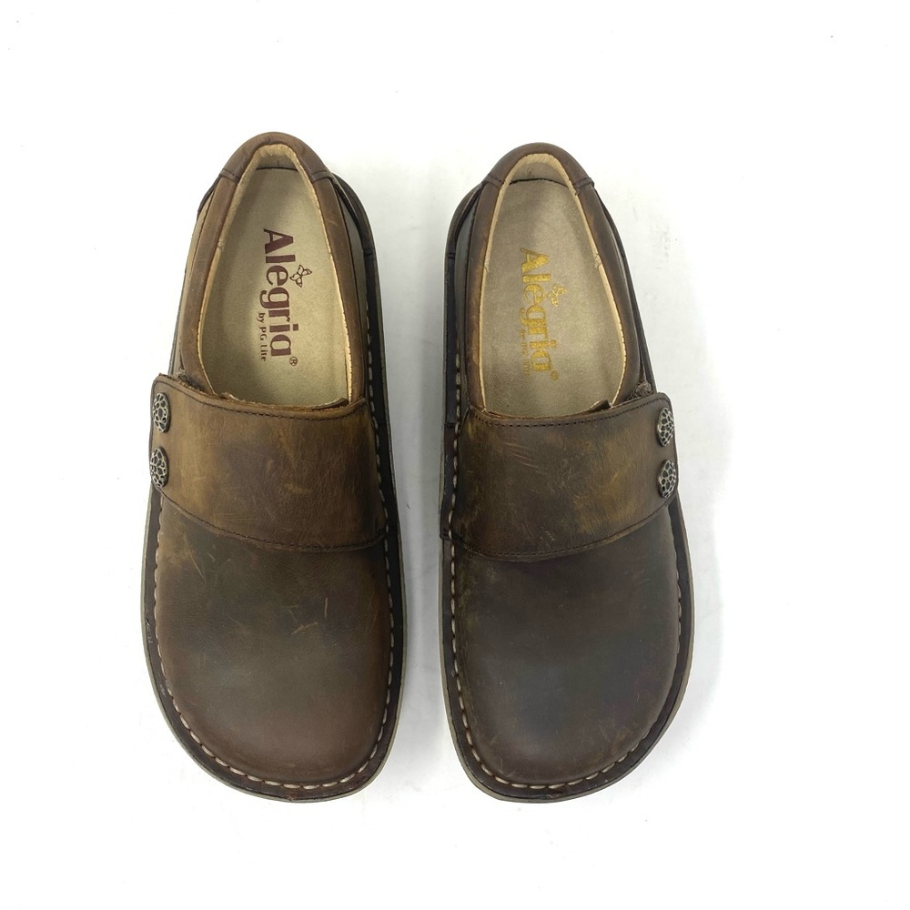 Alegria Deliah Oiled Brown Leather Loafer Ergonomic Comfort Shoe - Picture 5 of 8